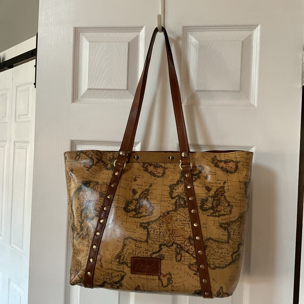 Vintage Explorer Tan and Brown Tote Bag with Leather Accents